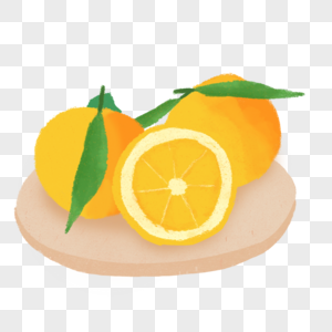 水果柠檬手绘图片