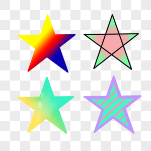 五角星彩色五角星元素高清图片