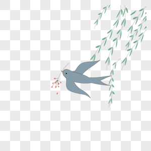 春天燕子绿叶免抠素材图片