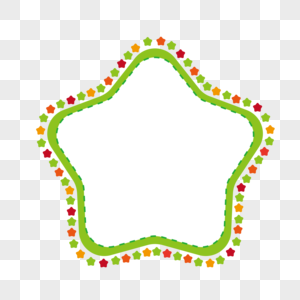 矢量绿色五角星边框图片