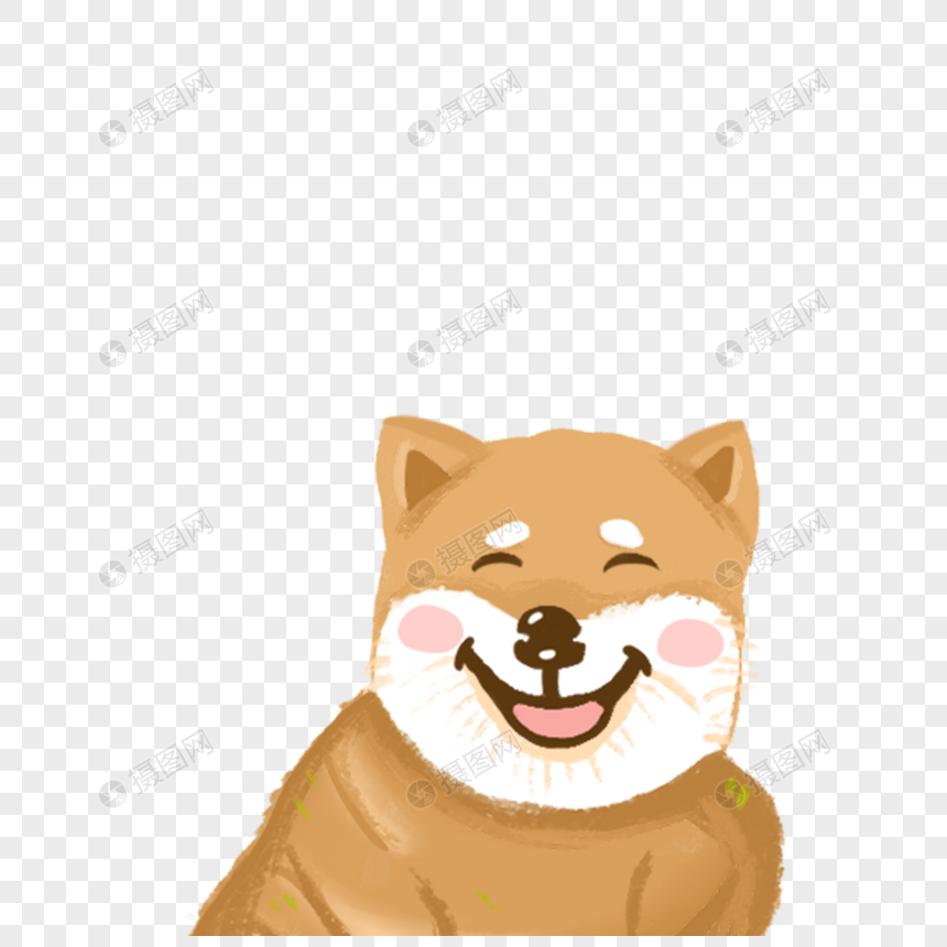 免抠元素 手绘/卡通元素 柴犬.
