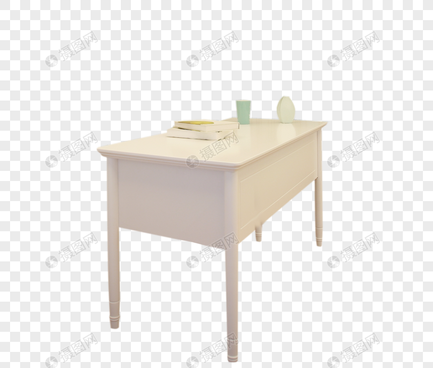 实木白色桌子图片