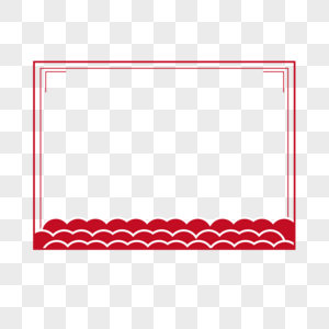 红色线条矢量红色海浪边框素材