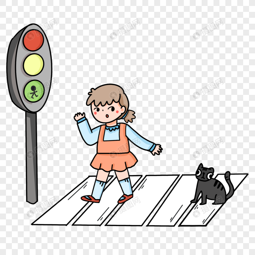 小女孩过马路