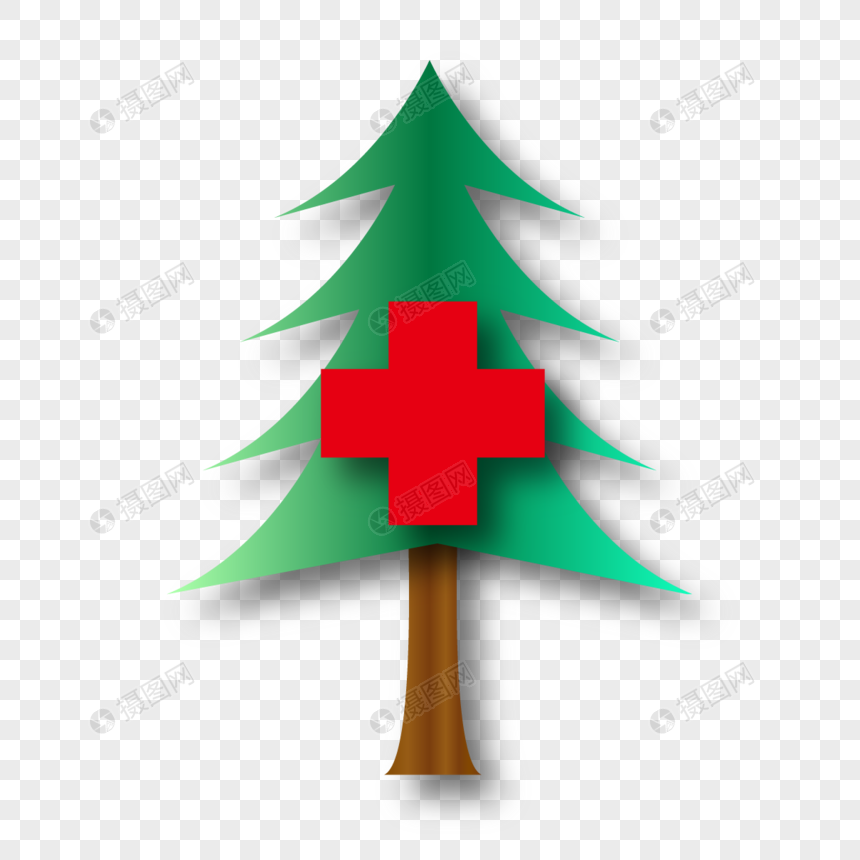 红十字和树图片