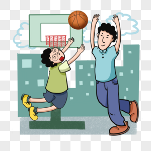 打篮球的两个人高清图片