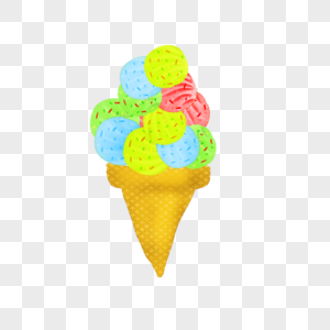 彩色球冰淇淋图片