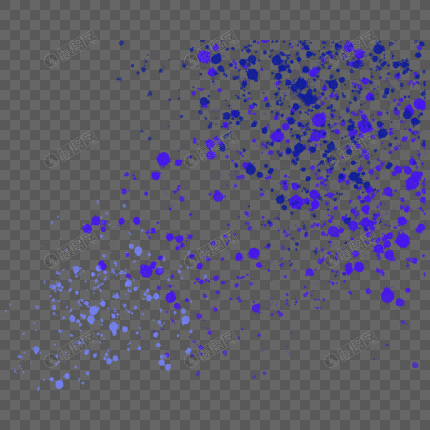 蓝色水彩颜料斑点喷洒效果图片