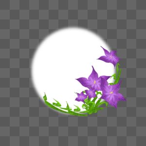 紫色植物边框图片
