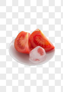 番茄和冰块图片