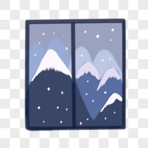 雪山窗户图片