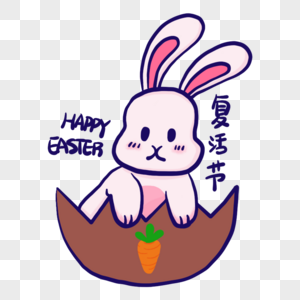 复活节时尚搞怪小兔子与彩蛋图片