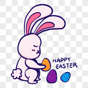 创意复活节可爱小兔子与彩蛋图片