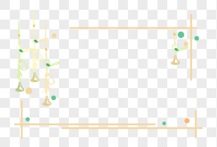 春日风铃边框高清图片