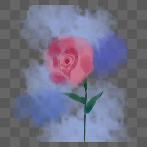 烟雾中的玫瑰花图片