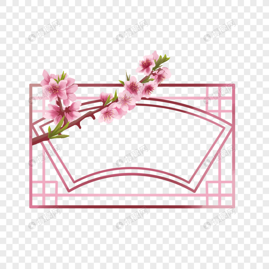 桃花古风边框