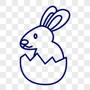 创意简约时尚复活节小兔子图标图片