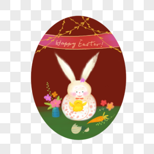 可爱复活节兔子彩蛋小鸡图片