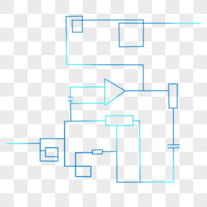 蓝色科技线路创意几何图案图片