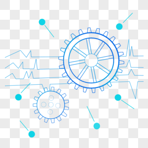 蓝色科技创意齿轮图案图片