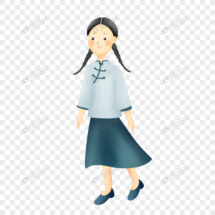 穿民国学生装的女生