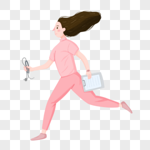 手绘奔跑的护士图片