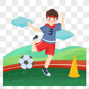 踢足球的男孩球类竞技高清图片素材