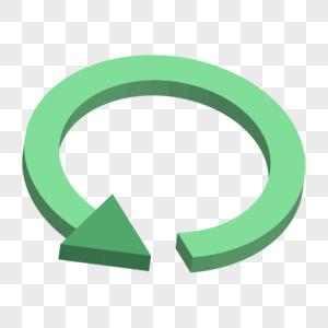 立体绿色圆环形箭头高清图片