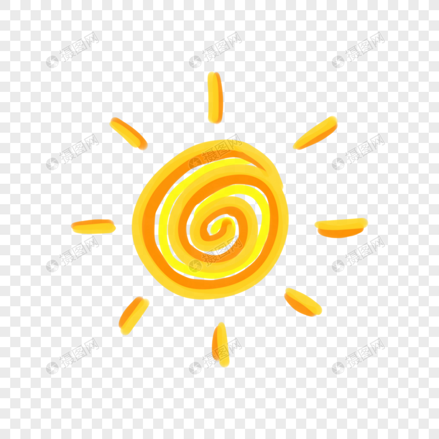 手绘夏日太阳图片
