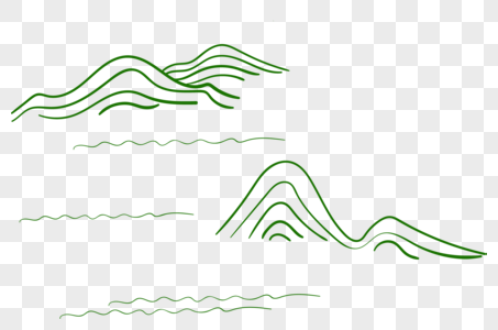 抽象山绿水山元素高清图片