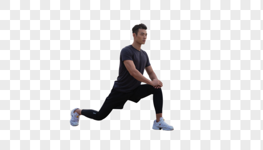 男子健身压腿高清图片