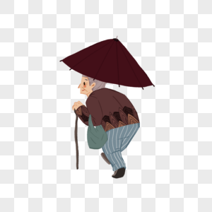 打伞的老奶奶高清图片
