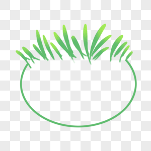 绿色草叶装饰椭圆形边框图片