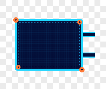 科技感蓝橙撞色大气标题框图片
