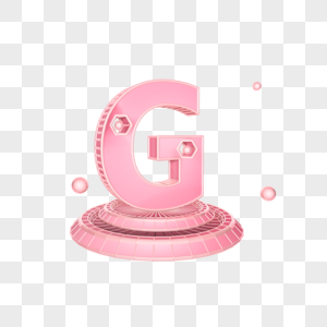 粉色立体字母G创意插图图片