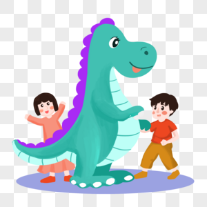 恐龙和小男孩高清图片