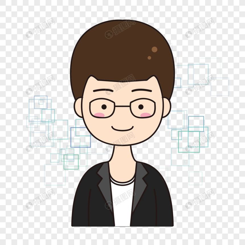 手绘卡通男性头像