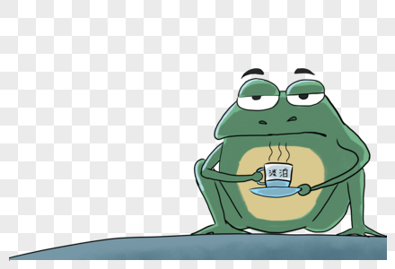 喝茶的青蛙图片