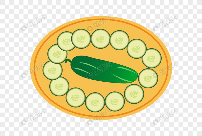 手绘黄瓜食物矢量图