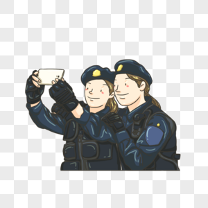 自拍的女警插画警花高清图片