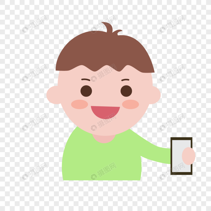 拿手机的男孩