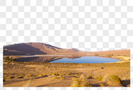 沙漠里的湖泊图片