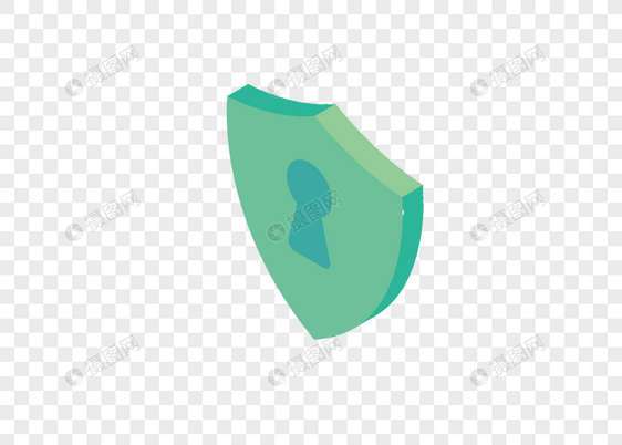 淡绿色2.5D扁平化安全锁图片