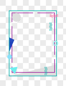 孟菲斯漂浮几何元素边框图片