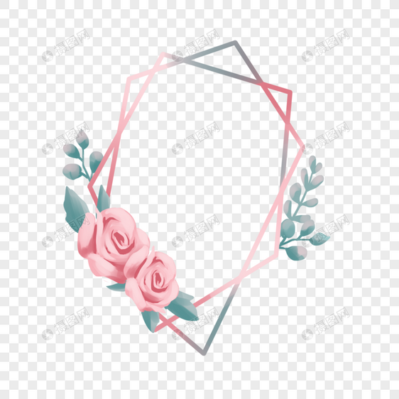 粉色玫瑰花边框图片