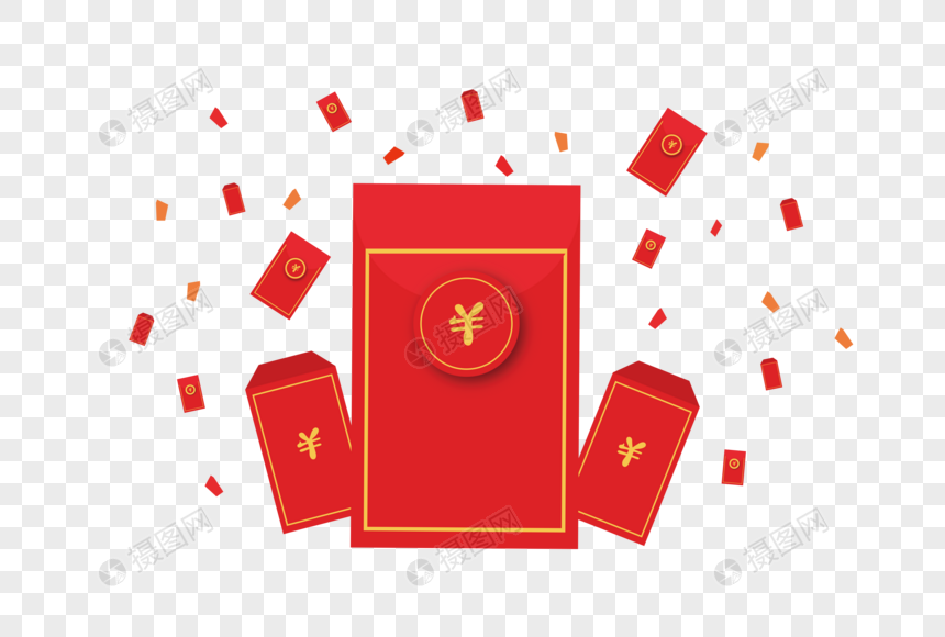 红包漫天飞矢量图