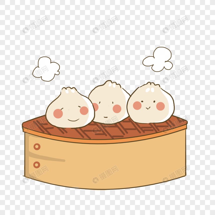 包子中华美食蒸笼可爱