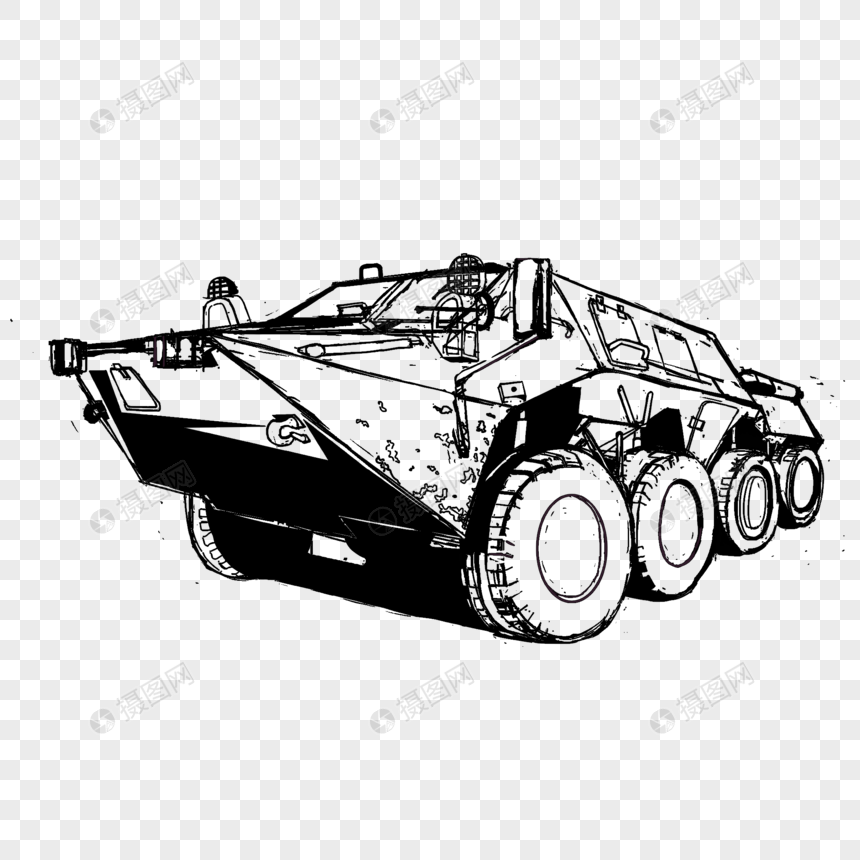 祖国帅气漫画风装甲车