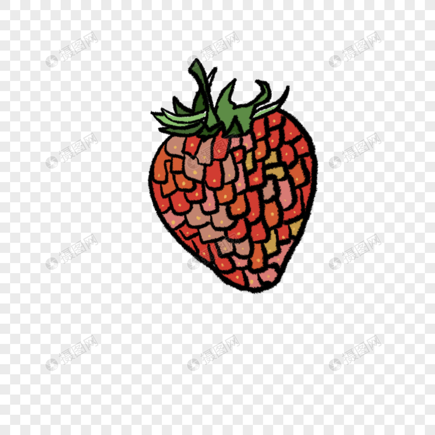 创意多彩草莓插图图片