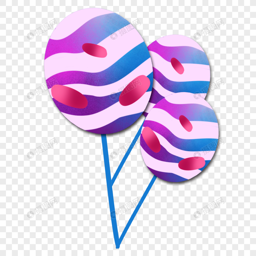 炫彩气球棒棒糖插画图片